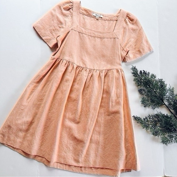 Madewell Squareneck Linen Mini Dress - Picture 3 of 5